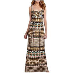 Antonio Melani multi color geometric print maxi sun dress size 14